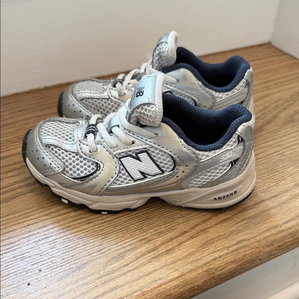 New Balance Kids' Silver and Black Sneakers